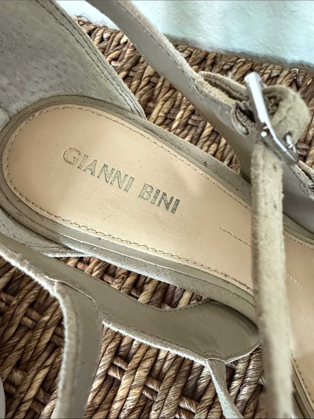 Gianni Bini Pointed-Toe Strappy Stiletto Heels in Beige - Picture 2 of 12